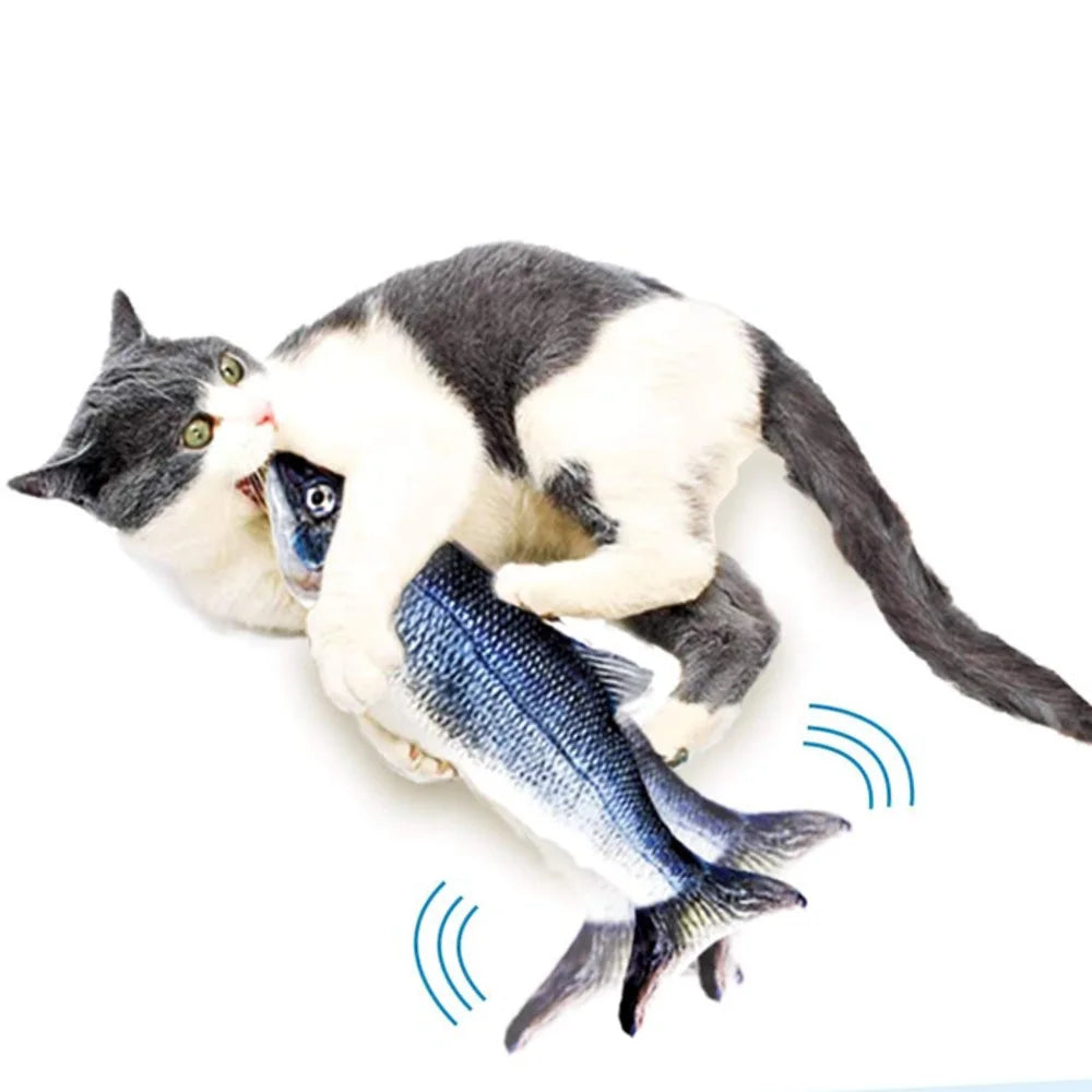 Glowing Electric Fish Cat Toy – Interactive Simulation with Light