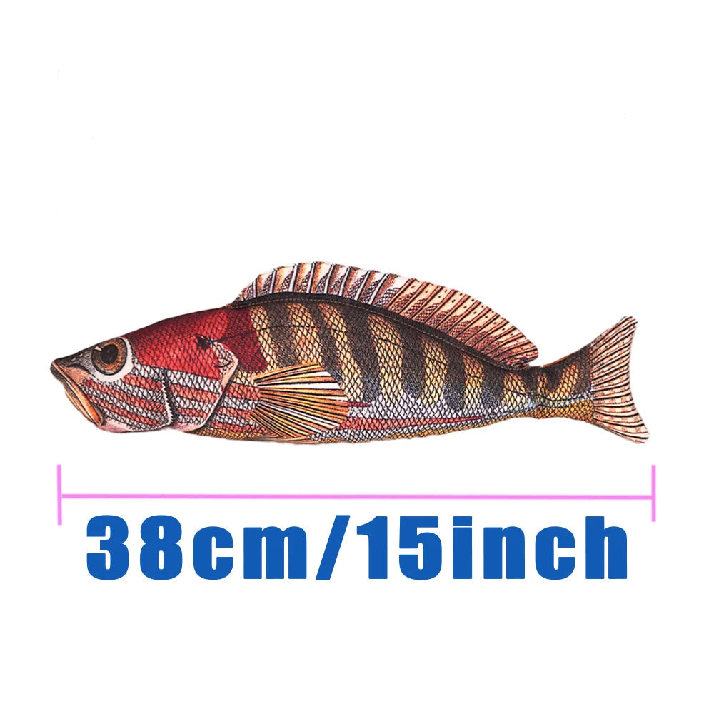 Plush Fish Pet Toy with Sound – Chew-Resistant for Cats & Dogs