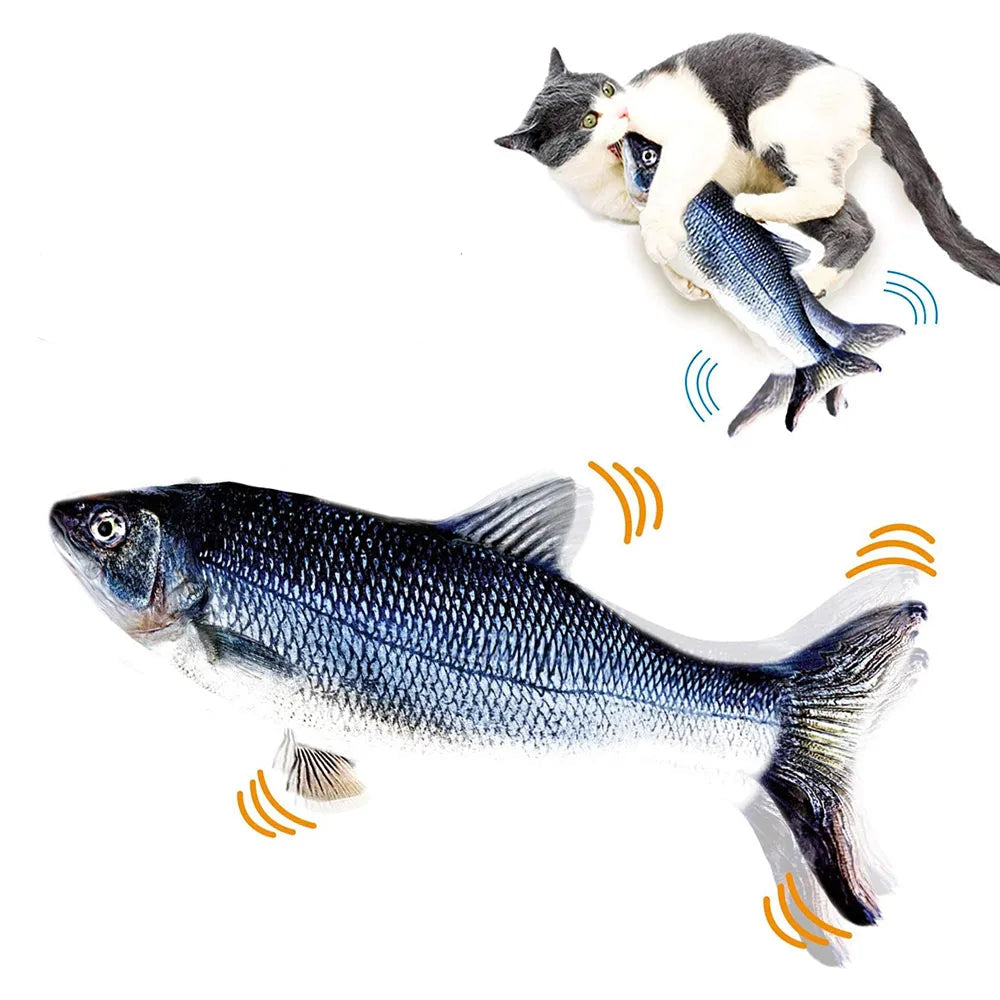 Glowing Electric Fish Cat Toy – Interactive Simulation with Light