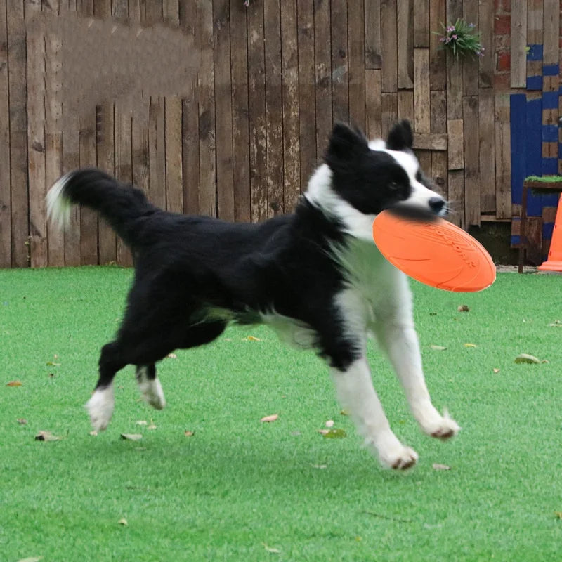 Silicone Flying Saucer Dog Toy - Chew Resistant Disc