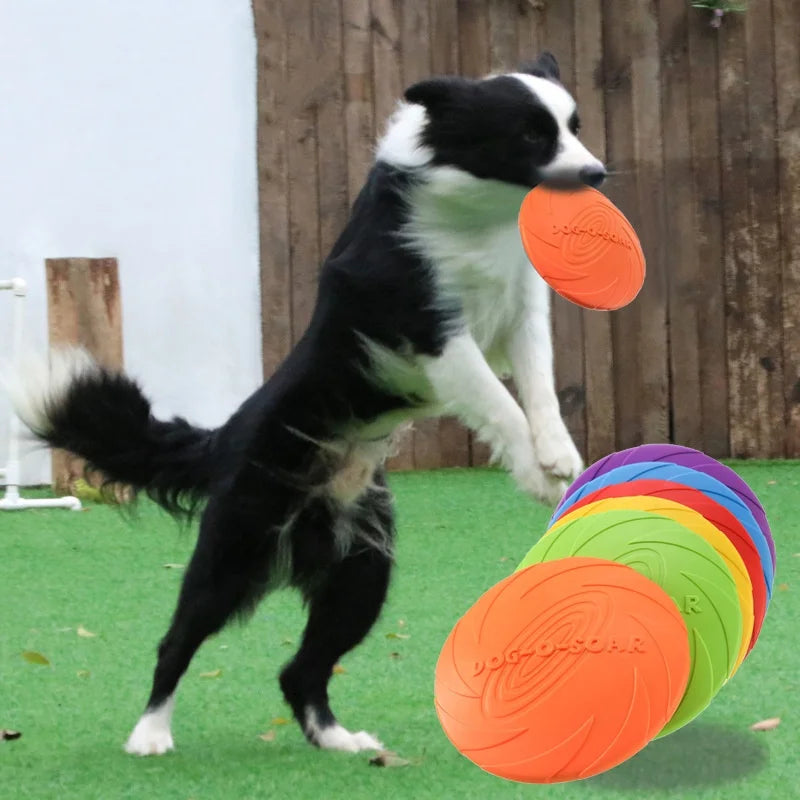 Silicone Flying Saucer Dog Toy - Chew Resistant Disc