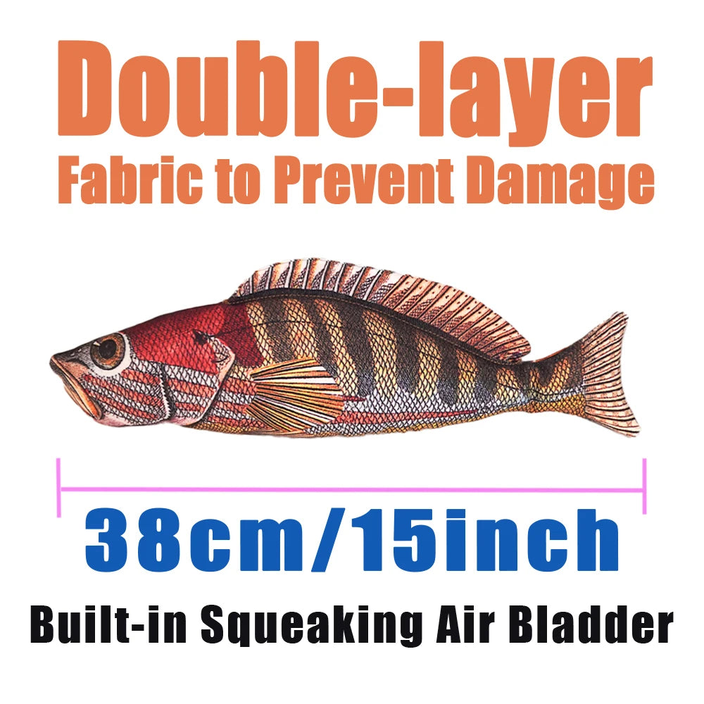 Plush Fish Pet Toy with Sound – Chew-Resistant for Cats & Dogs