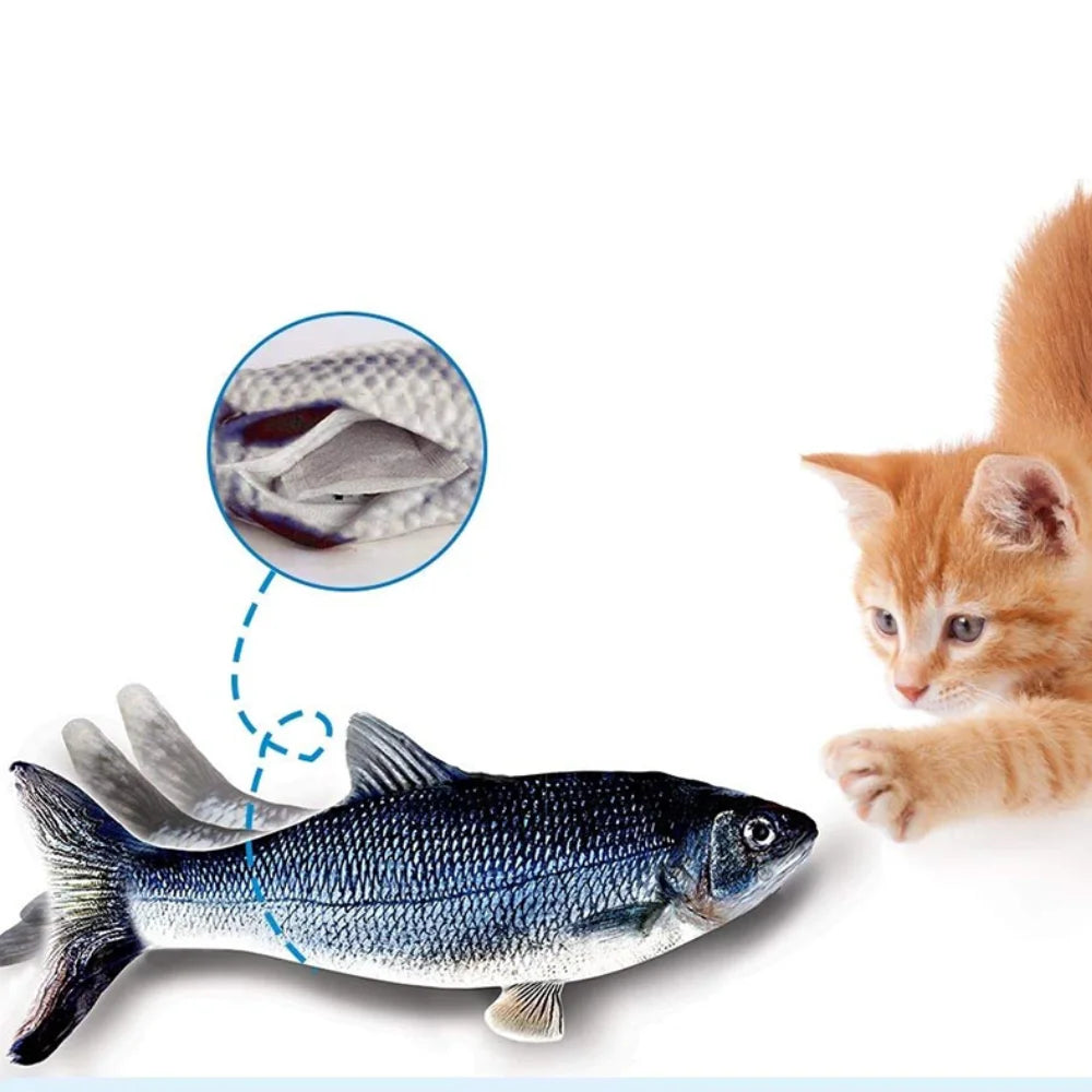 Glowing Electric Fish Cat Toy – Interactive Simulation with Light
