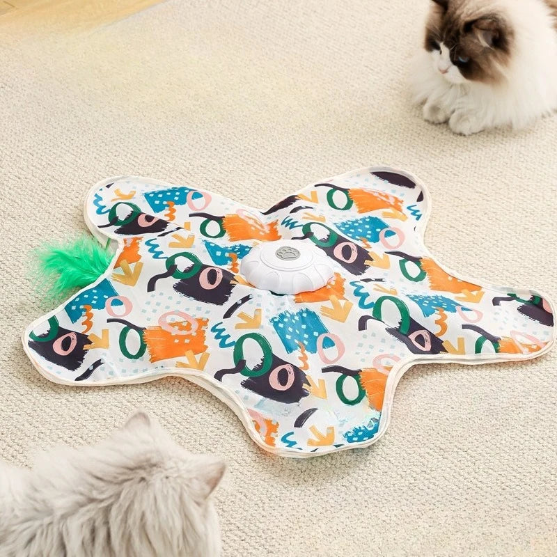 Interactive Cat Toy – Automatic Hide & Seek with Moving Feathers