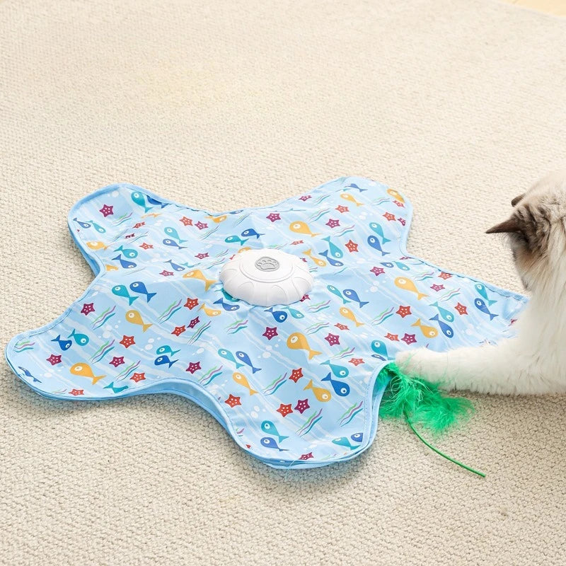 Interactive Cat Toy – Automatic Hide & Seek with Moving Feathers