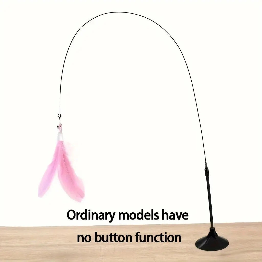 Cat Teaser Toy - Interactive Feather Wand with Bell