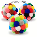 Cat Plush Ball Toy - Elastic Bell & Woolen Balls